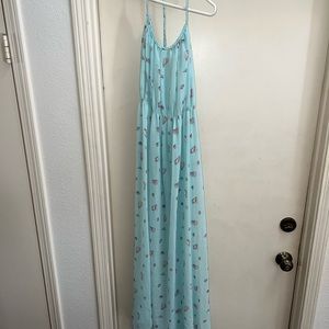 NWT Wildfox Coachella Light Blue Shell Seashell Maxi Dress size Small S $178
